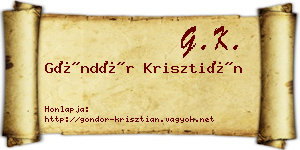 Göndör Krisztián névjegykártya